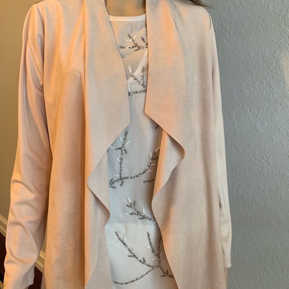 Chico’s Drape Jacket (Size 0) Frosted Petal Color